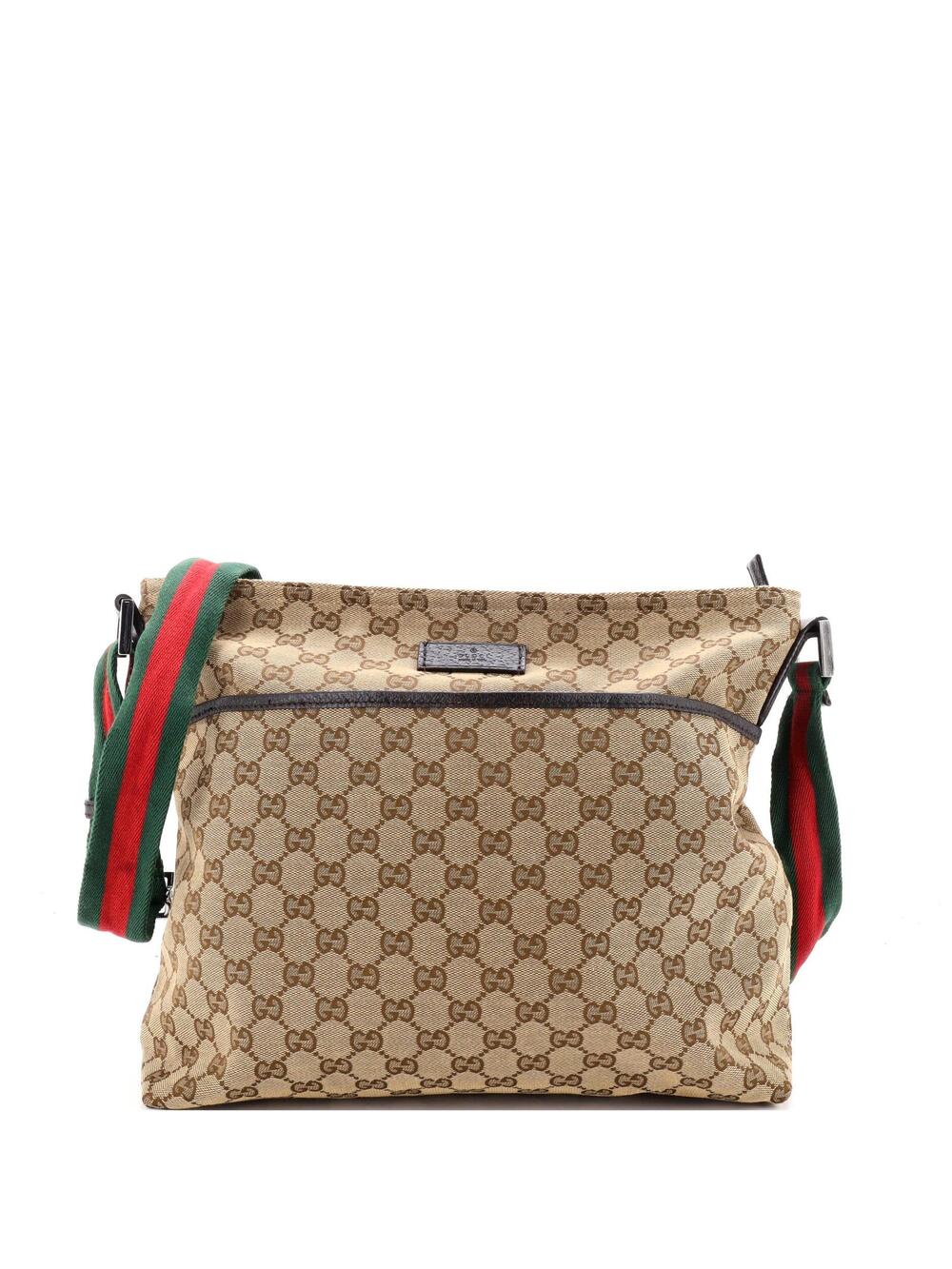 Gucci Front Pocket Web Messenger Gg #348433G10B